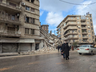 Earthquake-hit homes in Aleppo © ACN