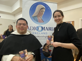 Fr Lawrence Lew OP, Prior, with Anna Fleischer, London Promoter of Radio Maria at the launch party