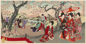 Cherry-blossom Viewing, Chiyoda Inner Palace series by Toyohara Chikanobu, 1894 © Museum of Fine Arts, Boston / Wikimedia