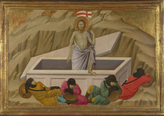 The Resurrection by Ugolino di Nerio. Originally part of the Santa Croce Altarpiece, Florence  © National Gallery, London
