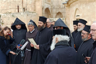 Press conference at the Greek Orthodox Patriarchate. Photo: WCC