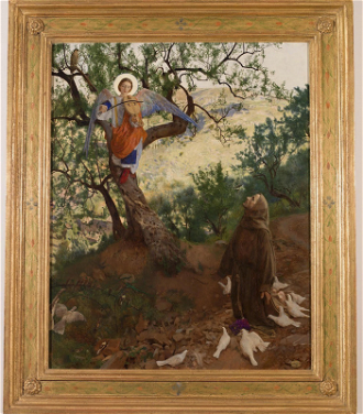 St Francis of Assisi and the Heavenly Melody 1904. Frank Cadogan Cowper. William Talbot Hillman Collection ©courtesy the owner
