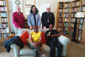 Seated: Abigail Chakanyuka, Lazarus Mungure. Standing: Vincent Manning, Tyrone Allee, Archbishop John Wilson