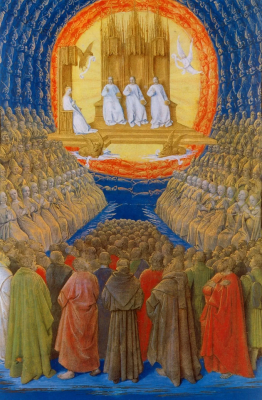 The Trinity in its Glory, by Jean Fouquet, Hours of Etienne Chevalier,1445 © Musée Condé, Chantilly, France