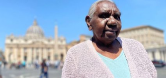 Dr Miriam Rose Ungunmerr-Baumann in Rome for Reconciliation Week. Image: David Leigh Dodd