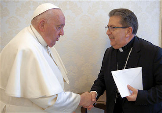 Pope Francis meets with Archbishop Miguel Maury Buendía 20/03/2023. © Vatican Media