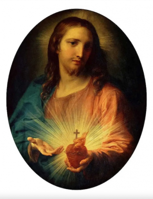 The Sacred Heart of Jesus, by Pompeo Batoni, 1767,© Christian Art