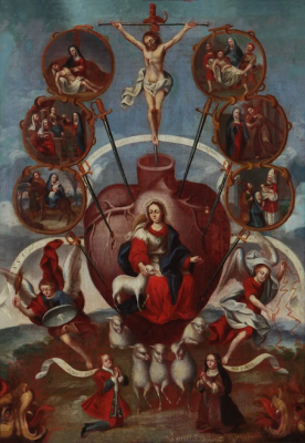 The Immaculate Heart of Mary, by Miguel Ballejo y Mandirano, 1750 © Bowers Museum, Santa Ana, California