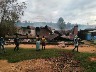 Maboya hospital after attack by armed militants © ACN