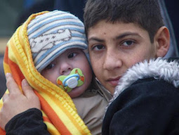 Refugee children camped in Calais