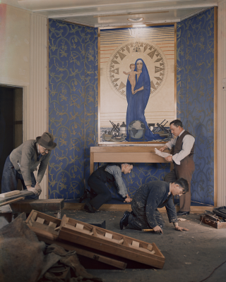 Kenneth Shoesmith's Madonna of the Atlantic, on Queen Mary. Photo by Yevonde. 1936.