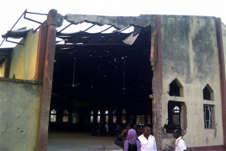 Aftermath of attack by Boko Haram suicide bomber on church in Kaduna © ACN