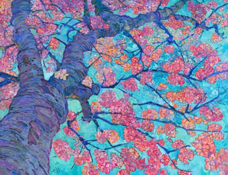 Cherry in Bloom, by Erin Hanson (born 1981), 2023, © Erin Hanson Art