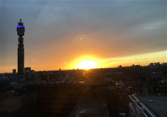 Sunset with BT Tower London. Image: ICN/JS