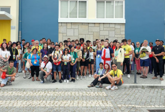 Some of the East Anglia WYD pilgrims with their friends from the Diocese of Plymouth.