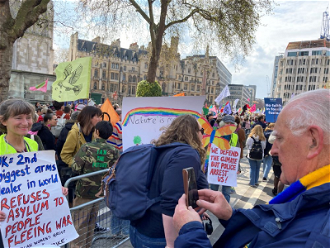 Christian campaigners at an Earth Rally in April 2023