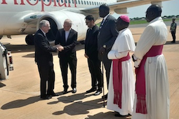 Arrival in Juba.  Image: Vatican Media