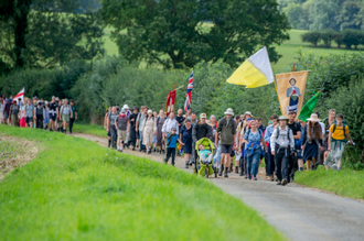 Latin Mass Society pilgrims walking to Walsingham