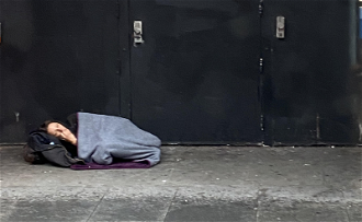 Homeless woman, central London. Image: ICN/JS