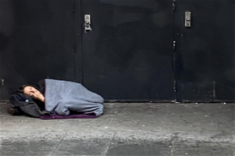 Homeless woman, central London. Image: ICN/JS