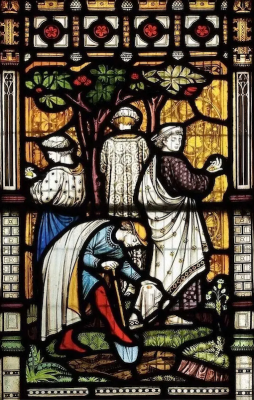 The parable of the Talents, Stained glass by Clayton & Bell, London, late 19th C  © St Edith's Church, Bishop Wilton