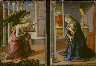 Annunciation. Francesco Pesellino. On loan from The Courtauld, London (Samuel Courtauld Trust) Photo © The Courtauld / Bridgeman Images