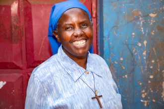 Sister Mary from the Little Sisters of Jesus who works in Kiberia - the largest slum in Africa