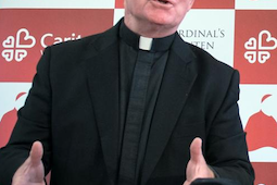 Fr Dominic McKenna speaking at  Cardinal Nichols' Lenten Appeal. Image: Mazur/CBCEW