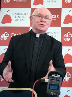 Fr Dominic McKenna speaking at  Cardinal Nichols' Lenten Appeal. Image: Mazur/CBCEW