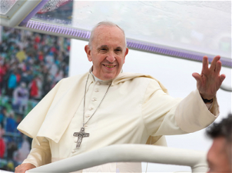 Pope Francis in Phoenix Park, Dublin, before Mass on final day of World Meeting of Families. 08/18