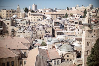 Old City of Jerusalem from spire at Church of The Redeemer. Photo: Sean Hawkey/Life on Earth