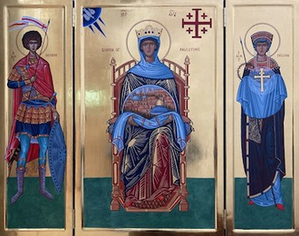 The new Tryptic of Our Lady Queen of Palestine in St George's Cathedral, Southwark