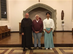 Fr Francis Kemsley with Phil Kerton  and Shinto monk Taishi Kato