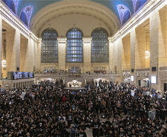 Grand Central Station protest. Image JVP