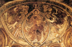 11thC Cluniac fresco of Christ in Majesty