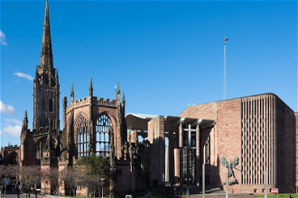 Coventry Cathedral old and new . Wiki Image