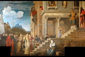 The Presentation of the Virgin at the Temple, by Titian. 1534-38 © Galleria dell'Accademia, Venice
