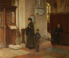 The Widow's Mite, painted by William Teulon Blandford Fletcher, (1858-1936) 1890  © Worcester City Museums, England