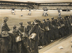 The Day Before War Broke Out (A Football Match, 1939), by Paul Smith, Painted in 2006,  © National Football Museum, Manchester