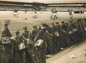 The Day Before War Broke Out (A Football Match, 1939), by Paul Smith, Painted in 2006, © National Football Museum, Manchester