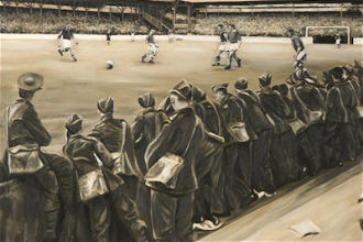 The Day Before War Broke Out (A Football Match, 1939), by Paul Smith, Painted in 2006,  © National Football Museum, Manchester
