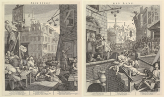 Beer Street and Gin Lane, by William Hogarth, Issued in 1751 © Wikimedia Commons