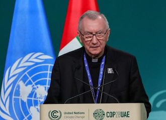 Cardinal Parolin at COP28. Image Vatican News