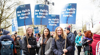 CAFOD supporters will be taking to the streets of London to share Pope Francis' COP28 message and demand action from leaders