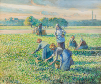 Picking Peas (La Ceuillette des Pois), by Camille Pissarro, 1887 © Sotheby's Paris, 25 March 2021