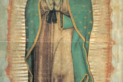 Our Lady of Guadalupe, Pigment on tima (cactus fibre wove cloak). Dated to the Marian apparitions in 1531  ©Wikimedia Commons