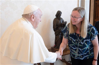 Pope Francis meets Dr Lorna Gold