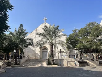 Holy Family Church, Gaza last summer.  Image by Dan Palraz - CC BY-SA 4.0. Wikimedia