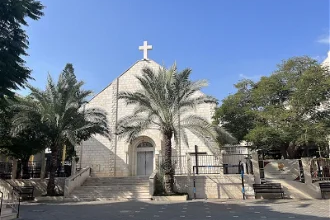 Holy Family Church, Gaza last summer.  Image by Dan Palraz - CC BY-SA 4.0. Wikimedia