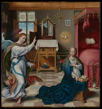The Annunciation,  by Joos van Cleve, 1525 © Metropolitan Museum, New York